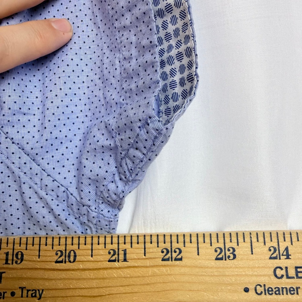 DENIM & FLOWER Slim Fit Short Sleeve Button Down Shirt Men Blue Dot Print - Picture 7 of 7